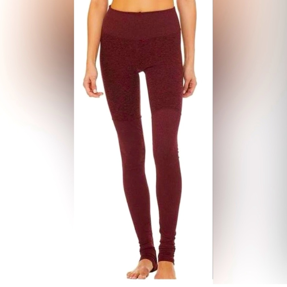 ALO Yoga Burgundy High-Waisted Leggings